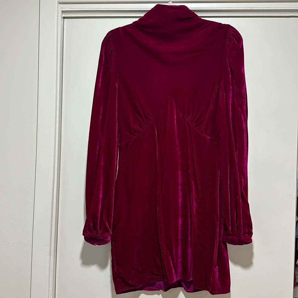 Pink velvet dress